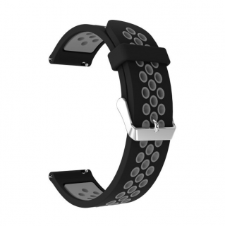 Silikonový pásek na chytré hodinky - dvoubarevný 22 mm Barva: Černo-šedá