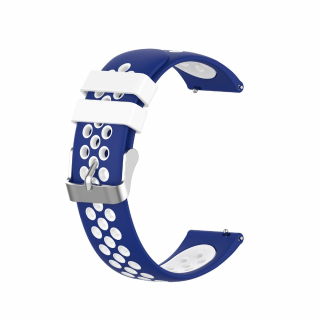 Silikonový pásek na chytré hodinky - dvoubarevný 22 mm Barva: Modro-bílá