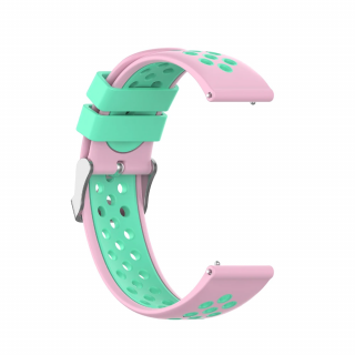 Silikonový pásek na chytré hodinky - dvoubarevný 22 mm Barva: Růžovo-zelená