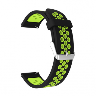 Silikonový pásek na chytré hodinky - dvoubarevný 22 mm Modrá: Černo-zelená