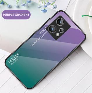 Sklenìný obal na Realme 9PRO Barva: Zelená - fialová