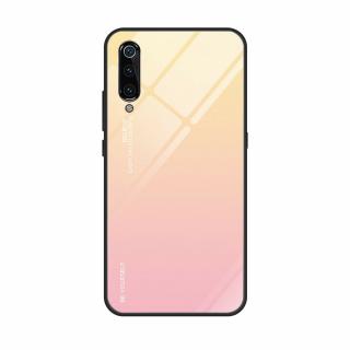 Sklenìný obal na Xiaomi MI 9 SE Barva: Růžová-žlutá