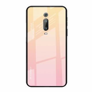 Sklenìný obal na Xiaomi Mi 9T Barva: Růžová-žlutá