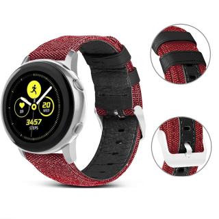 Sportovní koženo-nylonový pásek na chytré hodinky - 20mm Barva: Červená