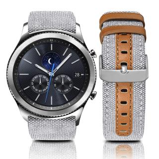 Sportovní koženo-nylonový pásek na chytré hodinky - 20mm Barva: Světle šedá
