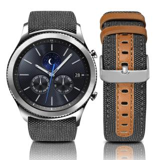 Sportovní koženo-nylonový pásek na chytré hodinky - 20mm Barva: Tmavě šedá