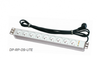 CONTEG DP-RP-08-UTES napájecí panel, 8x230V UTE, 19 , 1U, vypínač, 3m