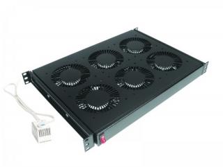 CONTEG DP-VEN-04-H ventilační jednotka, 4x ventilátor, 230V, s termostatem, 19 , černá