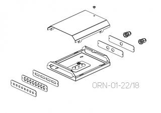 CONTEG ORN-M-2PG-B čelo, 2 PG průchodky, ORN-01-xx/xx, RAL7035