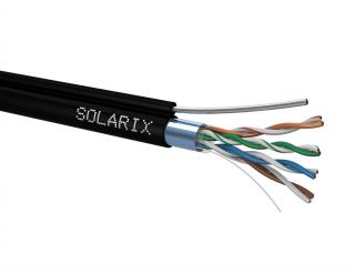 Instalační kabel Solarix CAT5E F/UTP PE  samonosný 305m/cívka