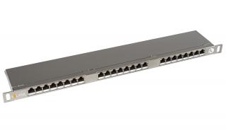 Patch panel Solarix 24xRJ45 CAT5E STP s vyvazovací lištou 0,5U