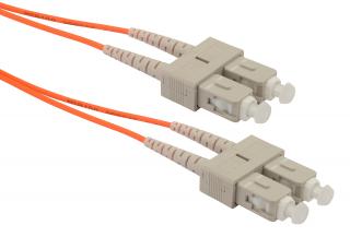 Patchcord optický MM OM2 50/125, SC-SC, 1m, LSOH oranžový duplex