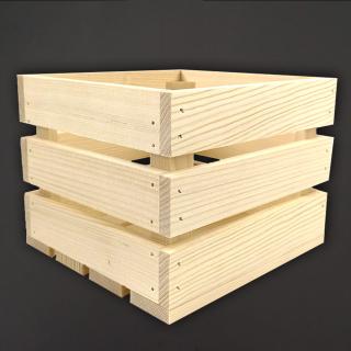 Dřevěná bedýnka z masivního dřeva, 20x19x15,5 cm