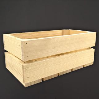 Dřevěná bedýnka z masivního dřeva, 28x15x12 cm