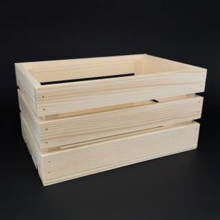 Dřevěná bedýnka z masivního dřeva, 29x19x15 cm