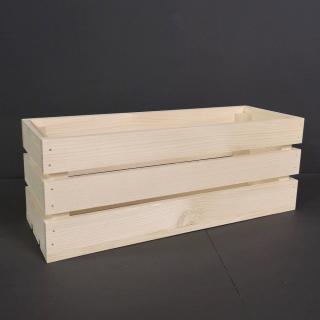Dřevěná bedýnka z masivního dřeva, 40x14x15 cm