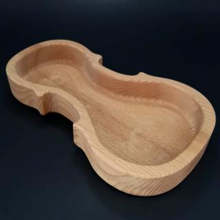 Dřevěná miska ve tvaru houslí, masivní dřevo, rozměr: 17x30x4,5 cm