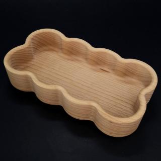 Dřevěná miska ve tvaru mráčku, masivní dřevo, rozměr 20,5x11,2x4,5 cm