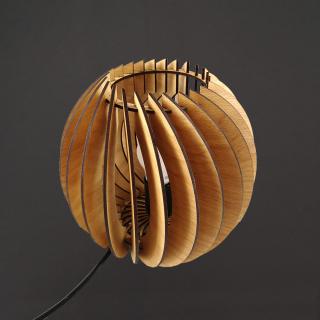 Dřevěná stolní lampička kulatá, masivní dřevo, rozměr 22 cm, český výrobek