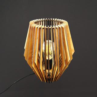 Dřevěná stolní lampička, masivní dřevo, výška 25 cm, český výrobek