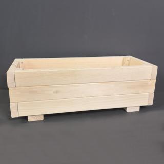 Dřevěné koryto na truhlík z masivního dřeva, 60x25x20,5 cm