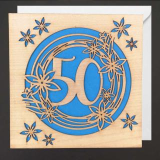 Dřevěné přáníčko narozeninové modré 15 cm bez textu, český výrobek