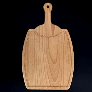 Dřevěné prkénko s drážkou ve tvaru sudu, masivní dřevo, 36x21x1,5 cm