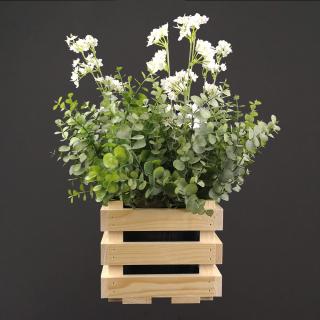 Dřevěný obal na květináč, 17x17x15cm, dřevěný květináč Český výrobek