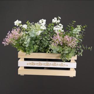 Dřevěný obal s květináči s motivem krajky, 32x17x15cm Český výrobek