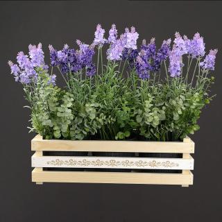 Dřevěný obal s květináči s motivem krajky, 47x17x15cm Český výrobek