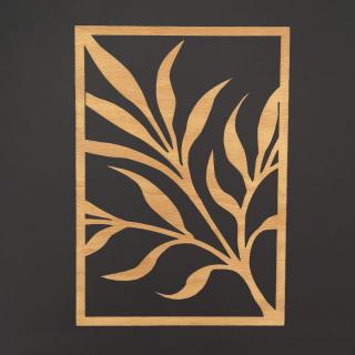 Dřevěný obraz listy, rozměr 30 x 21 cm, český výrobek