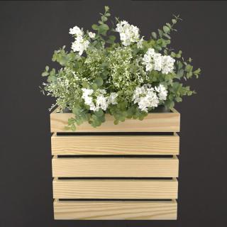Květináč s dřevěným obalem, průměr 27,5x27,5x26 cm, dřevěný květináč