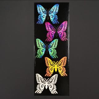 Sada 5 kusů dřevěných barevných motýlů 6 cm