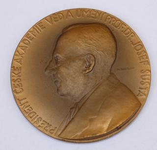 Bronzová plaketa president Prof.Dr.Josef Šusta