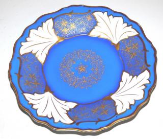 Modrý talíř značen Weimar