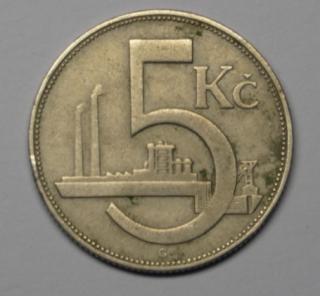 Stará mince 5 koruna Československo 1926