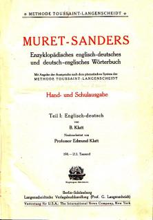 Muret-Sanders - Encyclopaedic English-German Dictionary I.