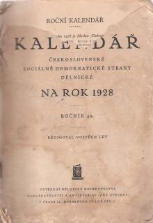Roční kalendář Československé sociálně demokratické strany dělnické na rok 1928