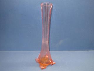 Stará secesní váza, šampuska / růžové sklo