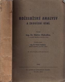 Kubelka - Koželužské analysy a zkoušení usní (V. Kubelka)