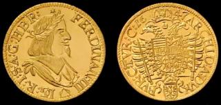Dukát zlato 999 | Ferdinand III. (1637-1657) Morava – Brno | replika mince (Materiál: zlato 999 Velikost: 21 mm Hmotnost: 3,45 g)
