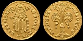 Florén zlato 999 | Jan Lucemburský (1310-1346) Čechy | replika mince (Materiál: zlato 999 Velikost: 21 mm Hmotnost: 3,45 g)
