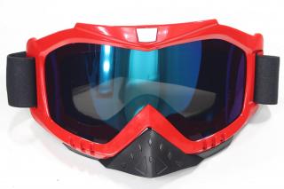 Brýle pro motokros červené (Moto brýle minicross pitbike čtyřkolka)