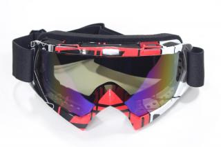Brýle pro motokros červeno bílé (Moto brýle minicross pitbike čtyřkolka)