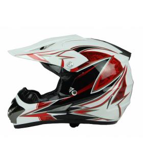 Cross helma červeno-bílá XTR (Motocrossová přilba bílá)