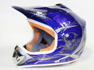 Dětská helma krosová modrá (Dětská moto přilba minicross)