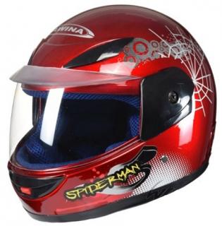 Dětská moto helma integrální Spiderman red 47-48cm (Dětská moto helma Spiderman)