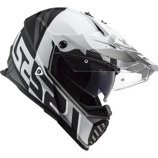 Enduro přilba LS2 MX436 PIONEER EVO EVOLVED BLACK WHITE vel. 53-66cm (Moto helma LS MX436 Pionner Evo Evolved black/white)