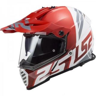 Enduro přilba LS2 MX436 PIONEER EVO EVOLVED RED WHITE vel. 53-66cm (Moto helma LS MX436 Pionner Evo Evolved red/white)