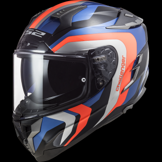 Integrální moto helma LS2 FF327 Challenger Galactic blue orange (Integrální moto přilba LS2 FF327 Challenger Galactic modrooranžová)